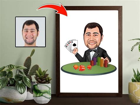 personalized cartoons for gamblers|Gambler Cartoon Portrait from Photo, Funny Gambler Gift for .